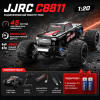 Машинка на радиоуправлении JJRC C8811 1:20 Black — монстр-трак 4WD с бесколлекторным двигателем, металлической трансмиссией, LED-фарами, до 45 км/ч, до 15 минут, до 100 м